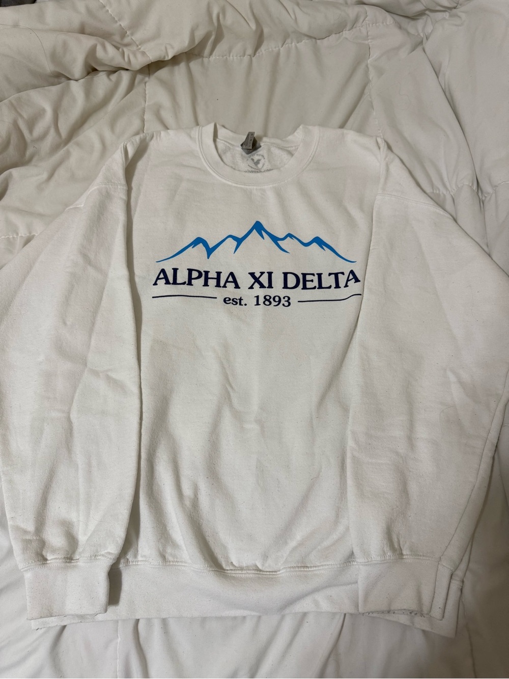 Alpha Xi Delta White Crewneck